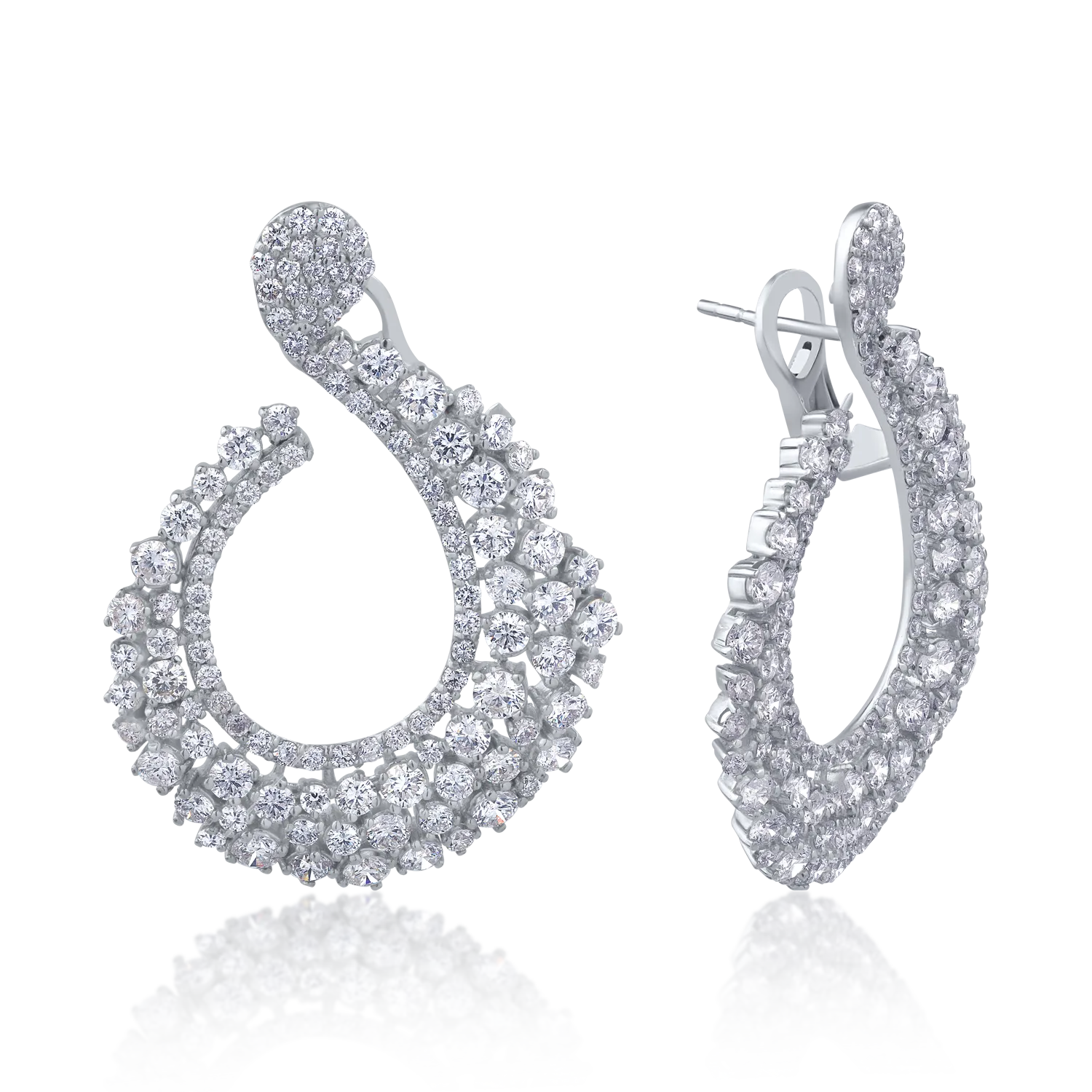 18K white gold earrings with 7.16ct diamonds