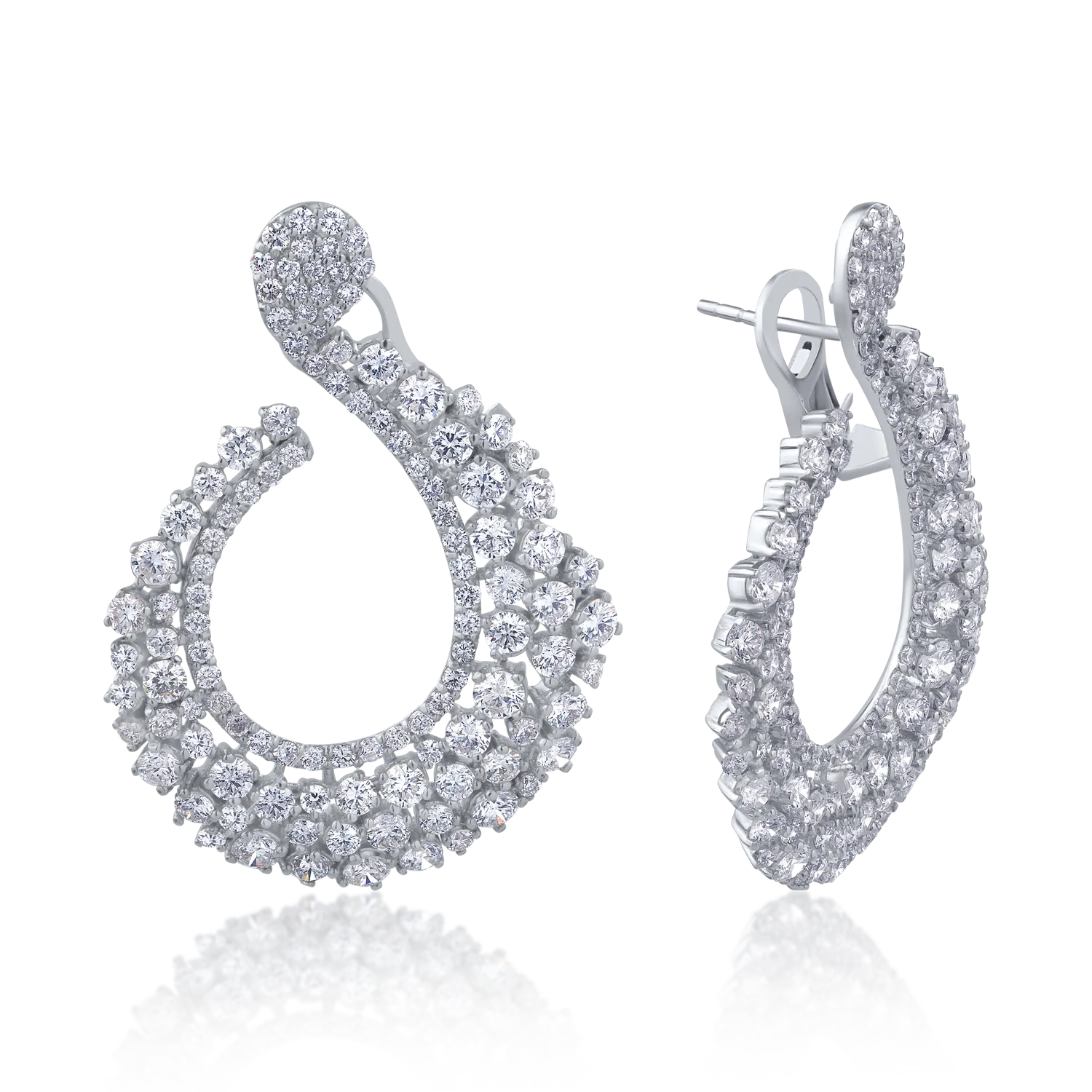 Обеци от бяло злато 18K с диаманти 7.16ct