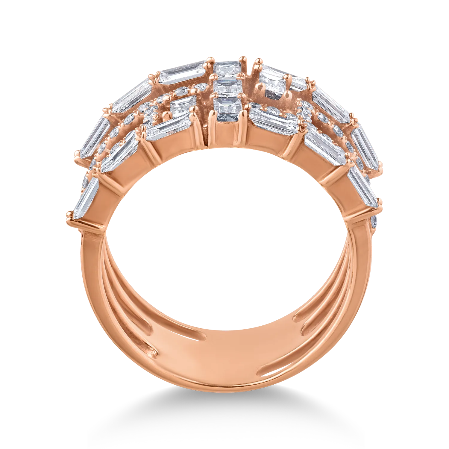 Inel din aur roz de 18K cu diamante de 1.62ct