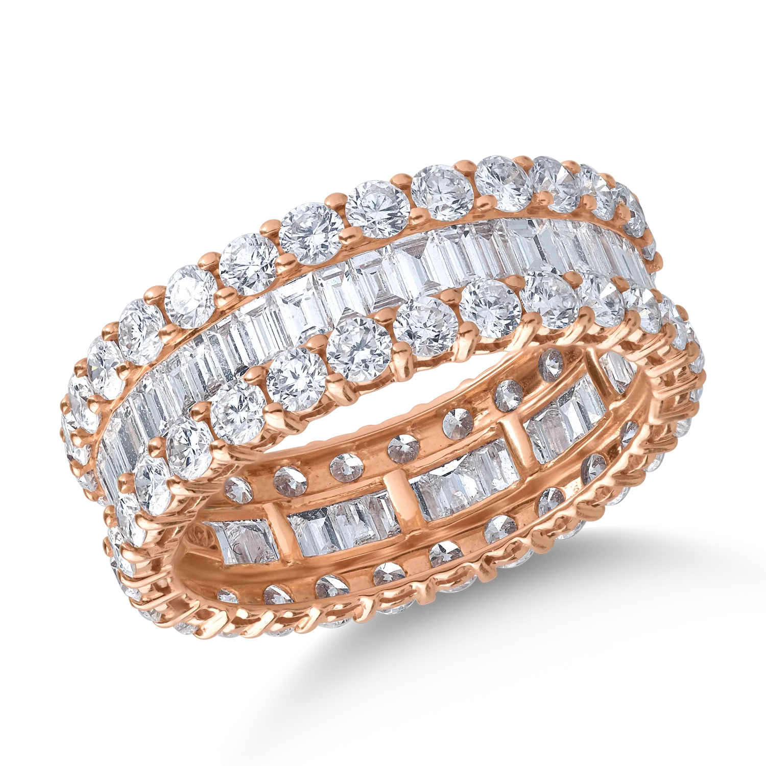 18K rose gold ring with 3.73ct diamonds
