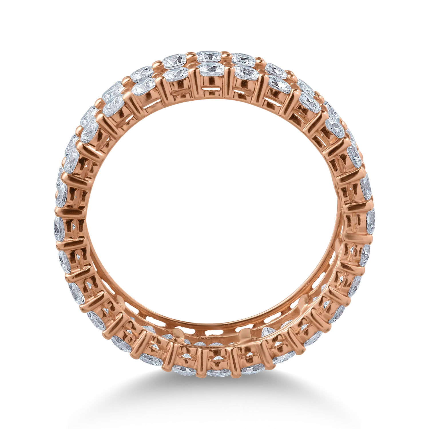 Пръстен от розово злато 18K с диаманти 3.73ct