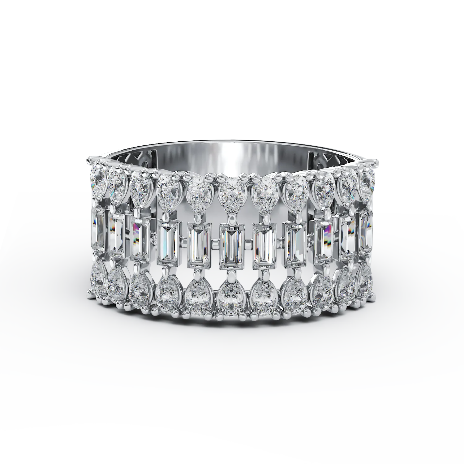 18K fehérarany gyűrű 1.77ct gyémántokkal
