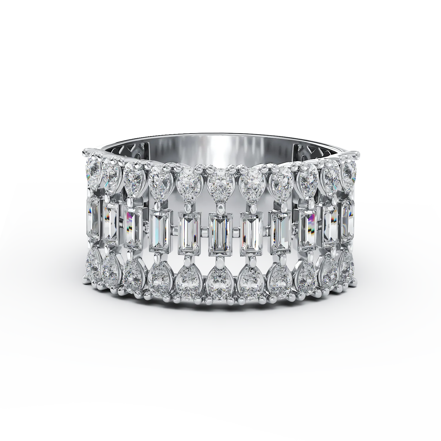 18K white gold ring with 1.77ct diamonds