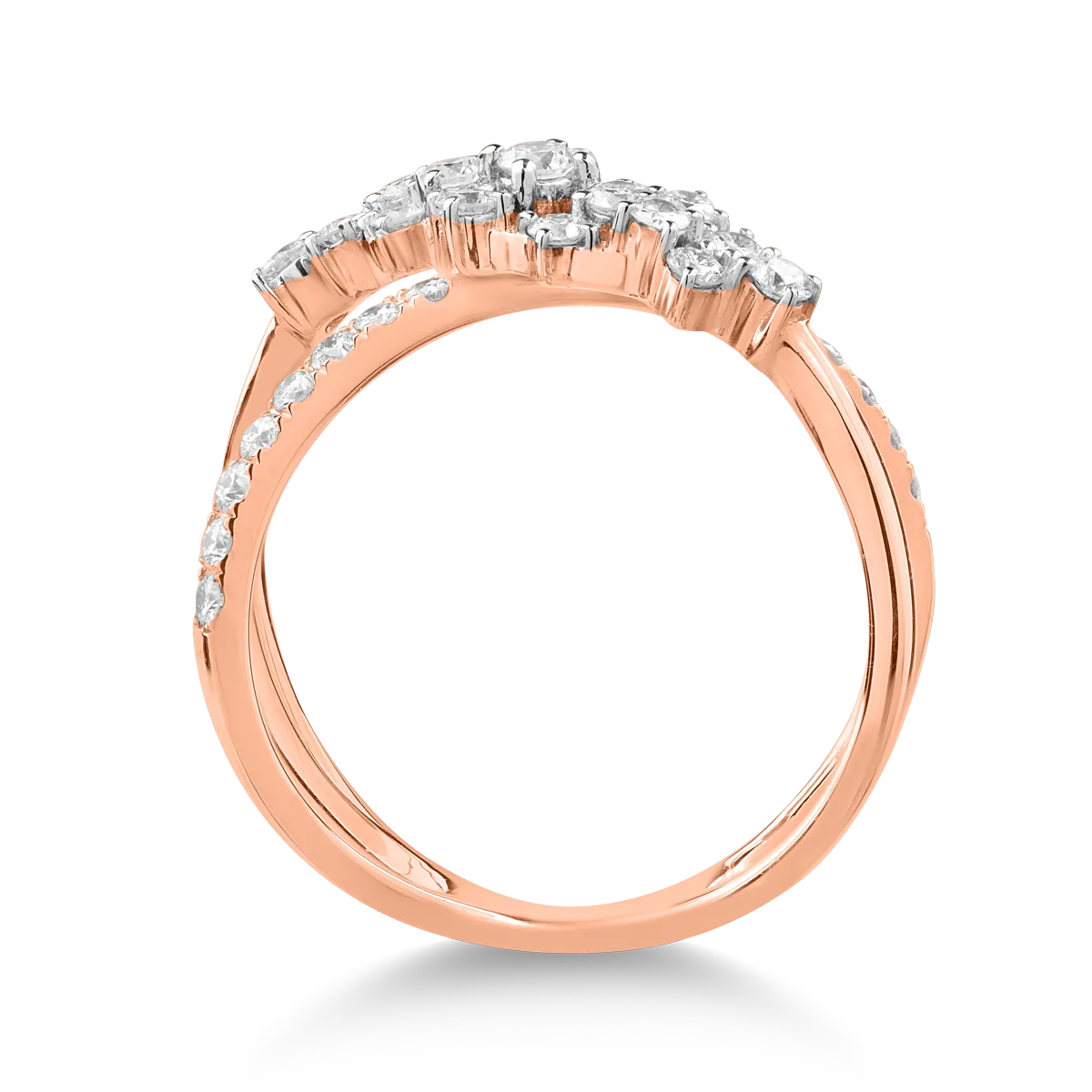 Inel din aur roz cu diamante de 0.68ct