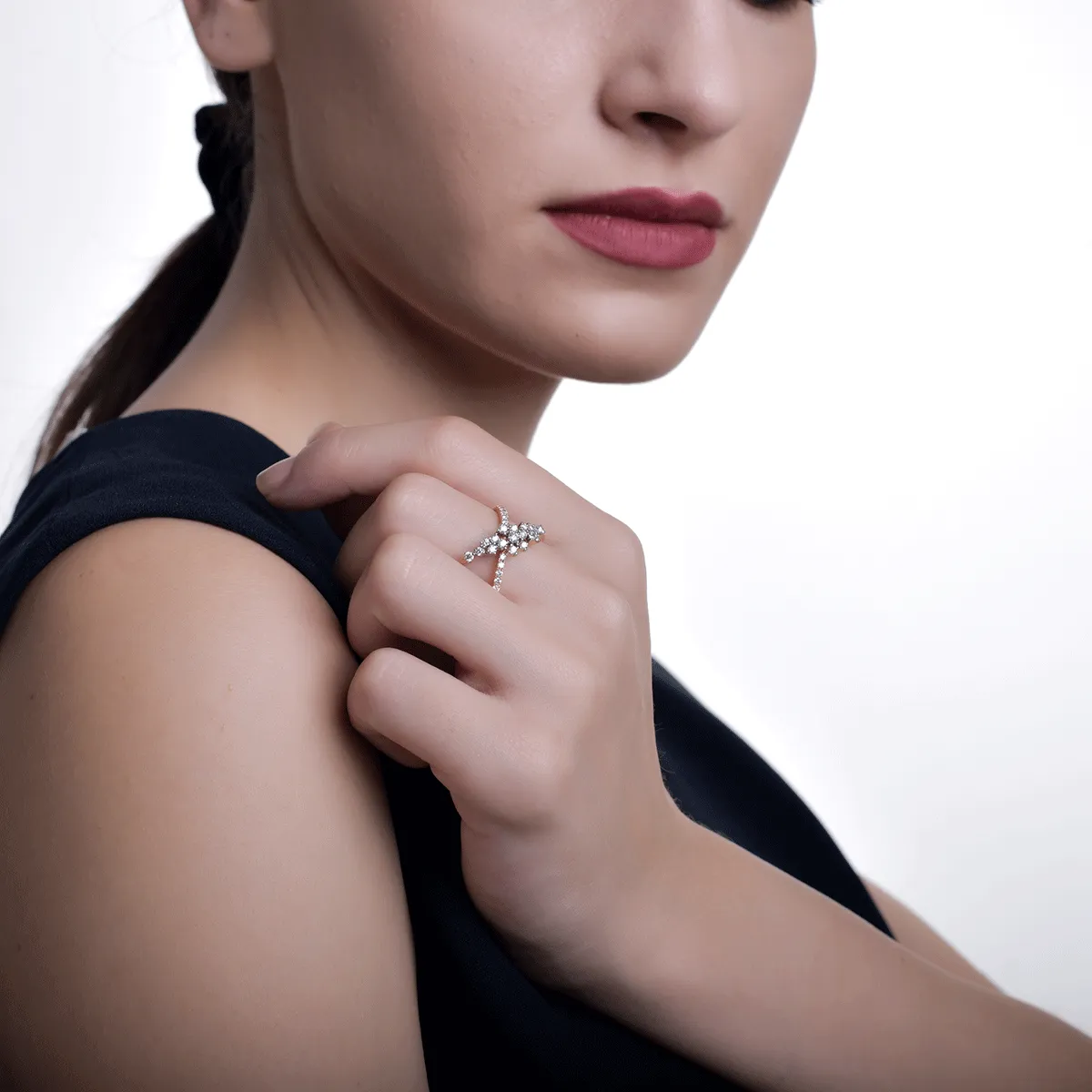 Inel din aur roz cu diamante de 0.68ct