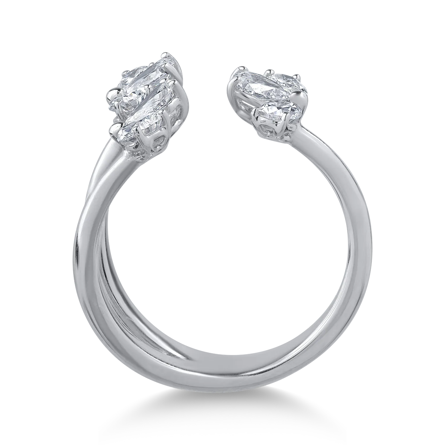 Inel din aur alb de 18K cu diamante de 1.3ct