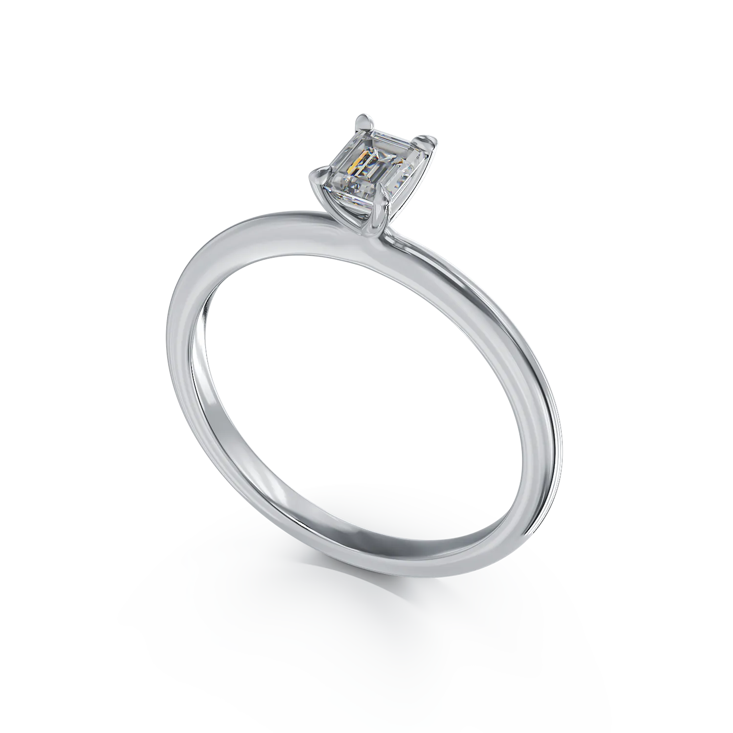 Inel de logodna din aur alb de 18K cu un diamant solitaire de 0.70ct
