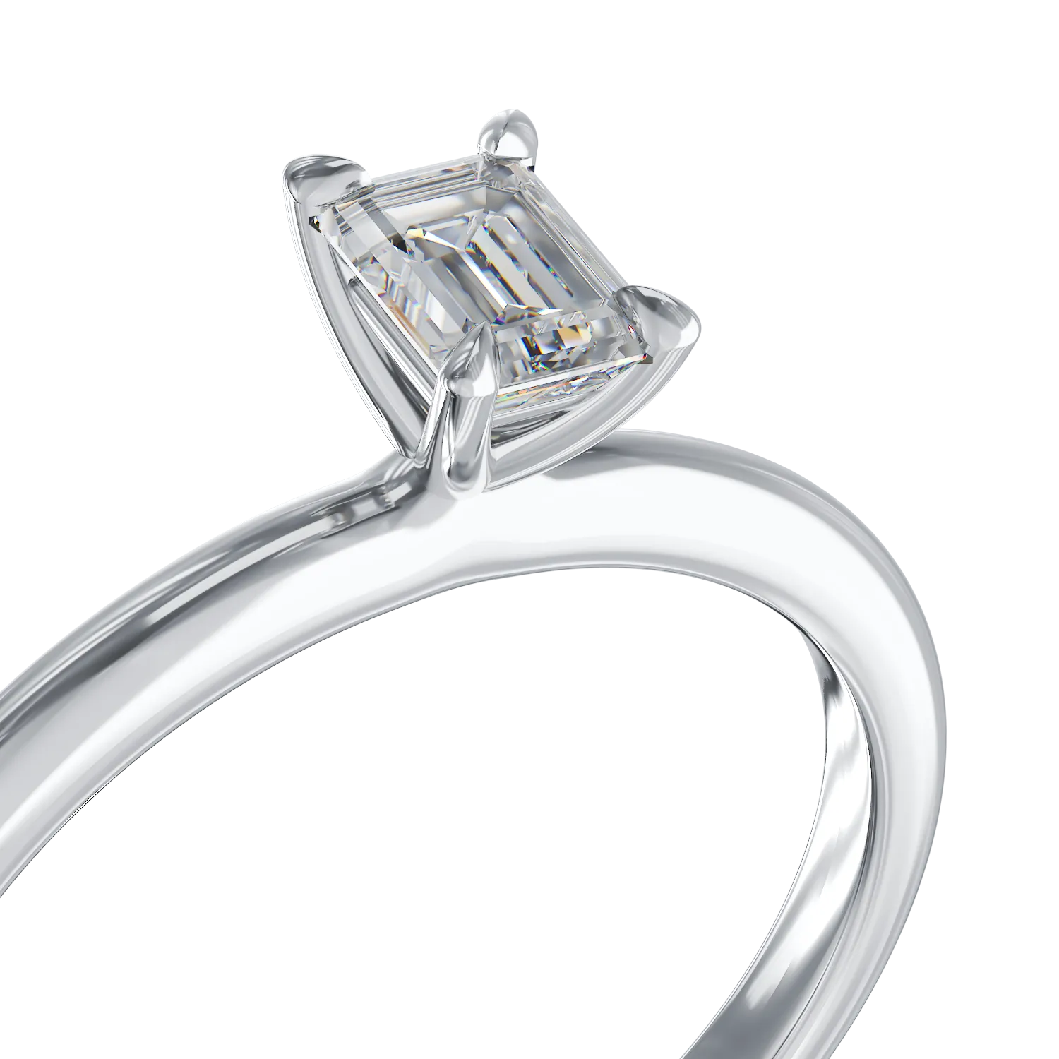 Inel de logodna din aur alb de 18K cu un diamant solitaire de 0.70ct