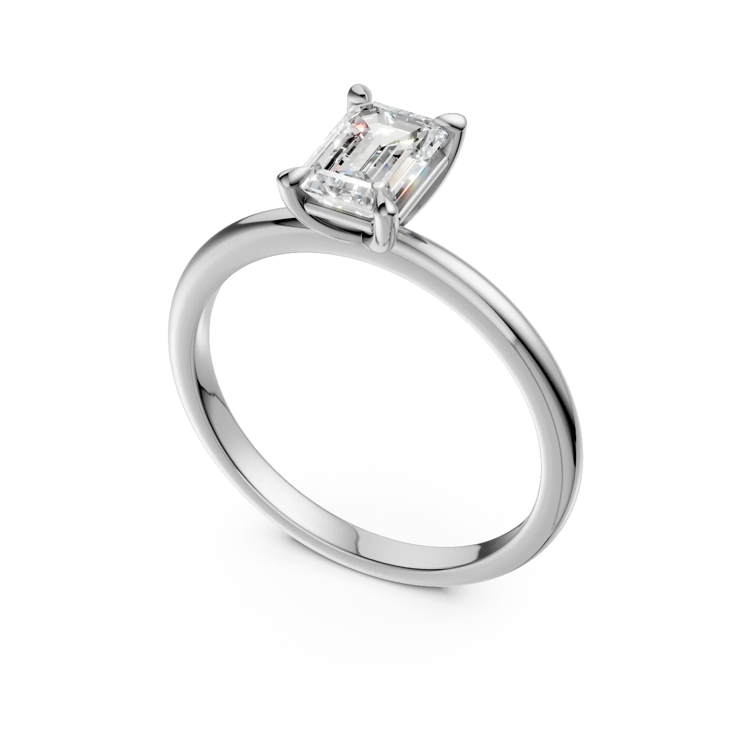 Годежен пръстен от бяло злато 18K с диамант пасианс 0.70ct
