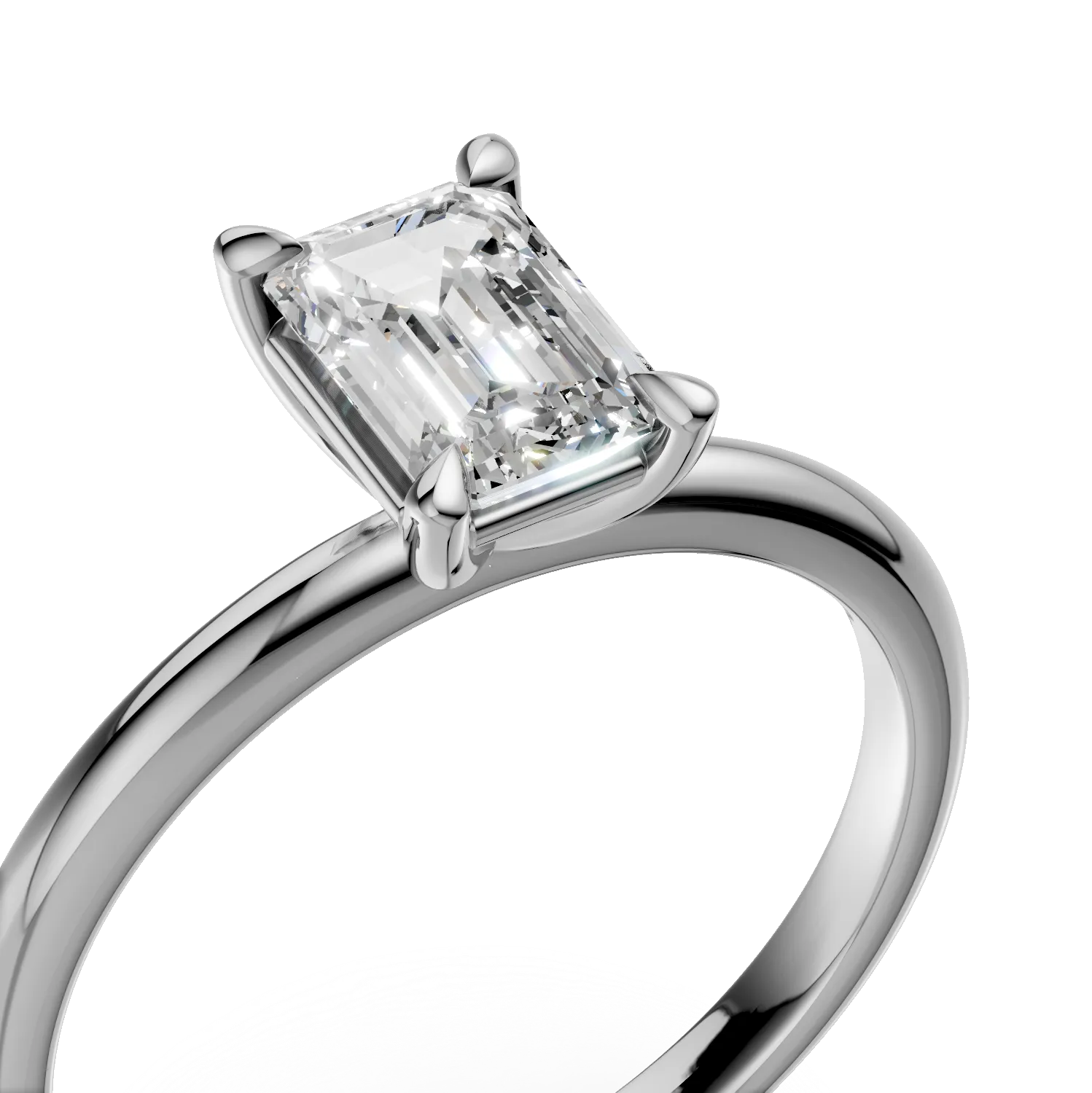 Годежен пръстен от бяло злато 18K с диамант пасианс 0.70ct