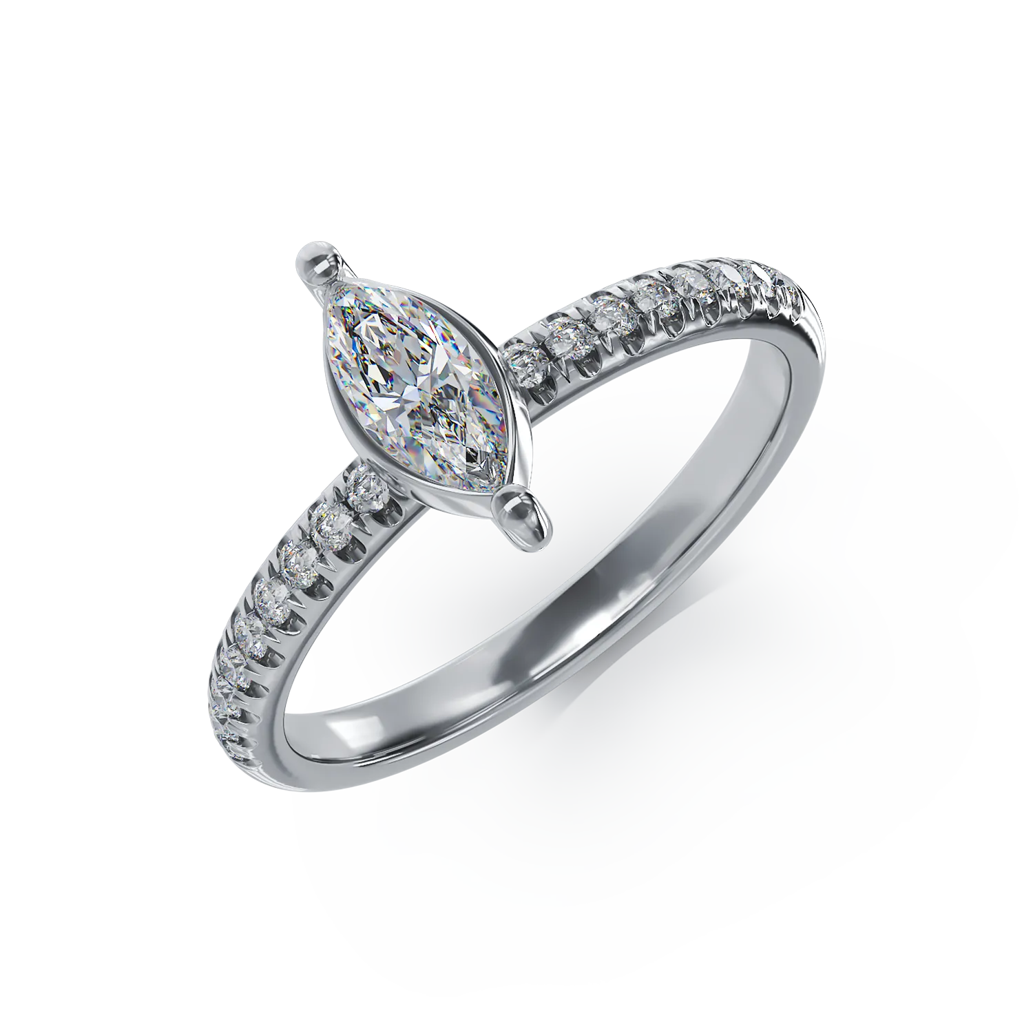 18K white gold engagement ring with 0.57ct diamonds