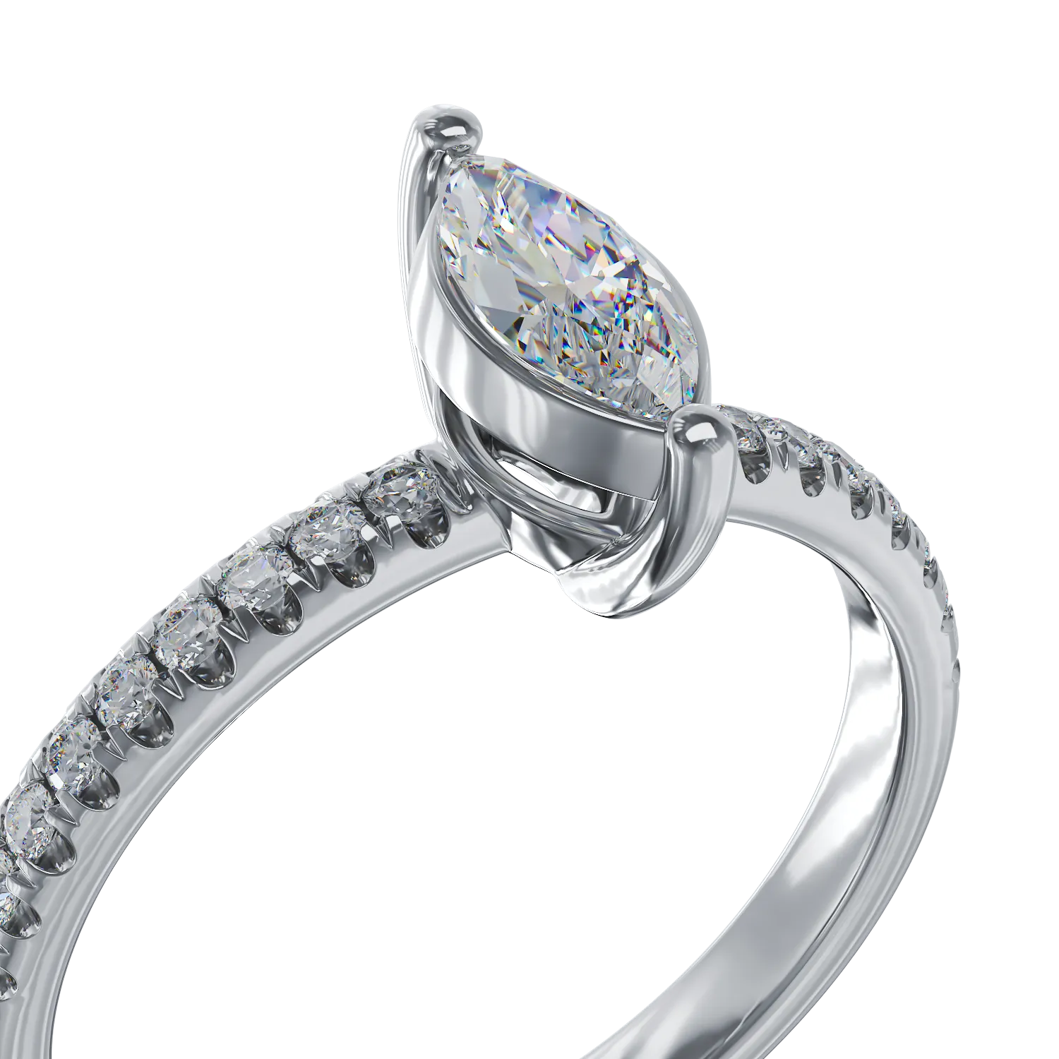 18K white gold engagement ring with 0.57ct diamonds