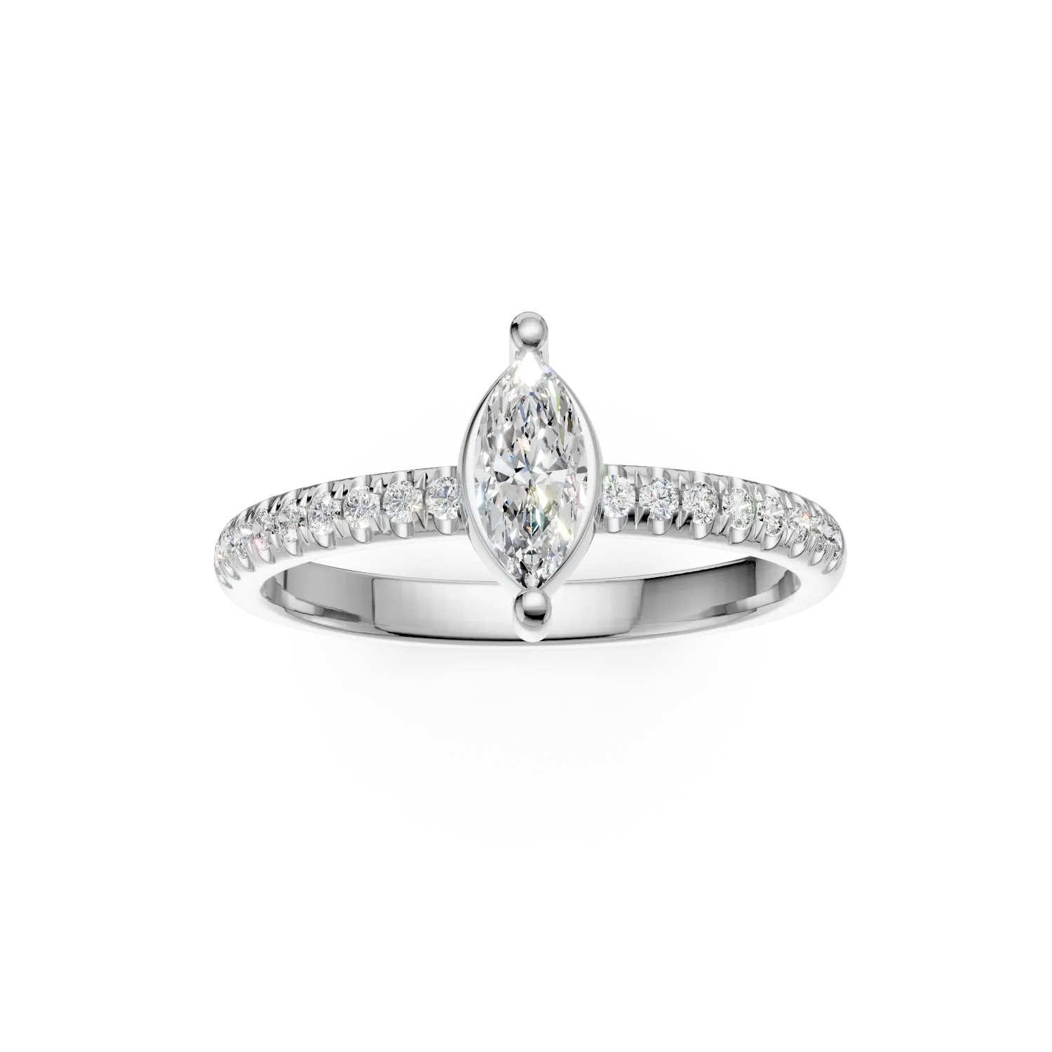 Inel de logodna din aur alb de 18K cu diamante de 0.57ct