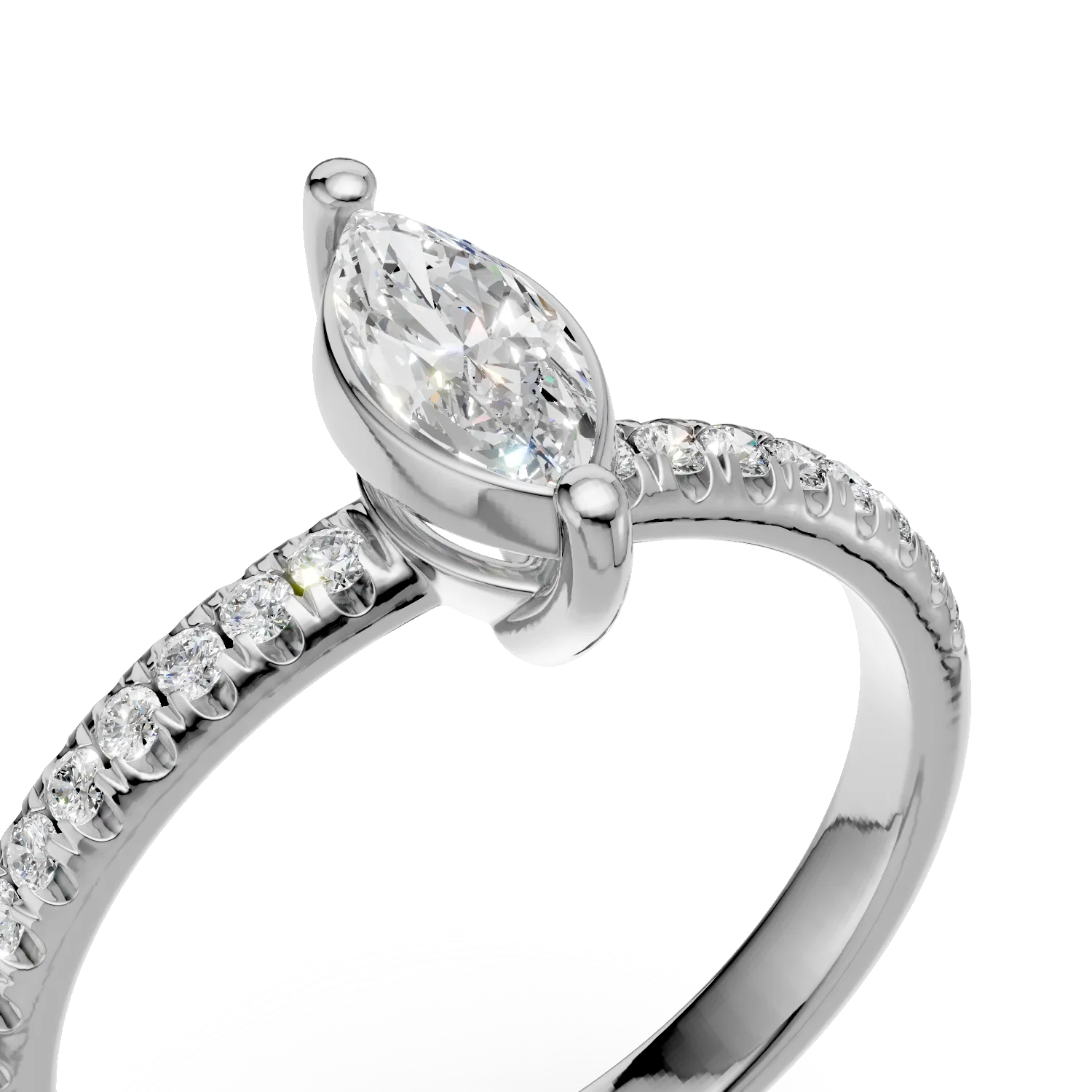 Inel de logodna din aur alb de 18K cu diamante de 0.57ct
