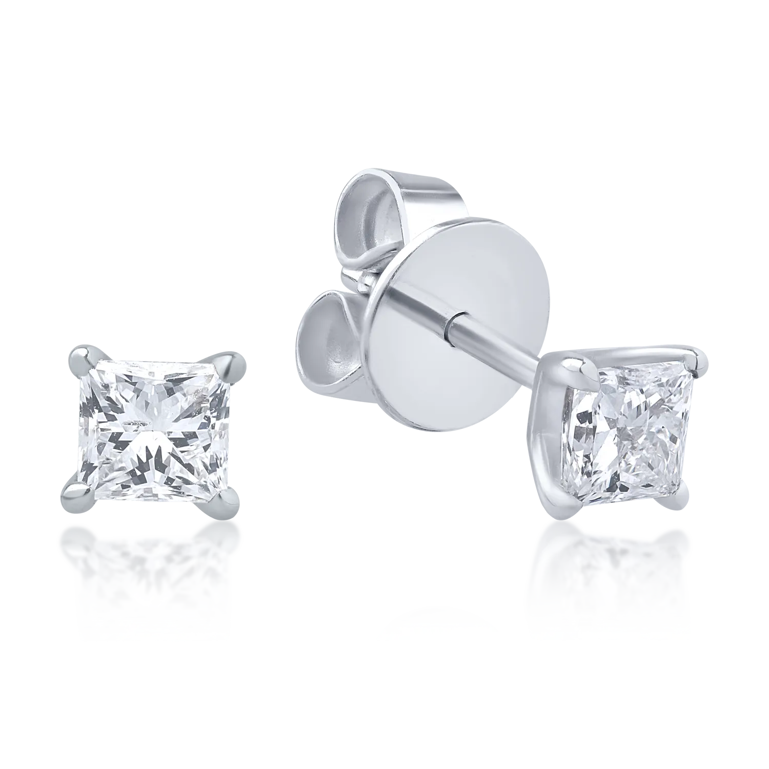 Cercei din aur alb cu diamante de 0.6ct