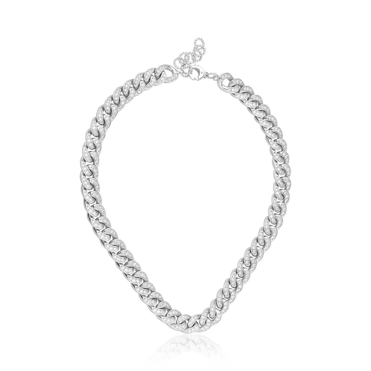 18K white gold necklace with diamonds of 6.25ct