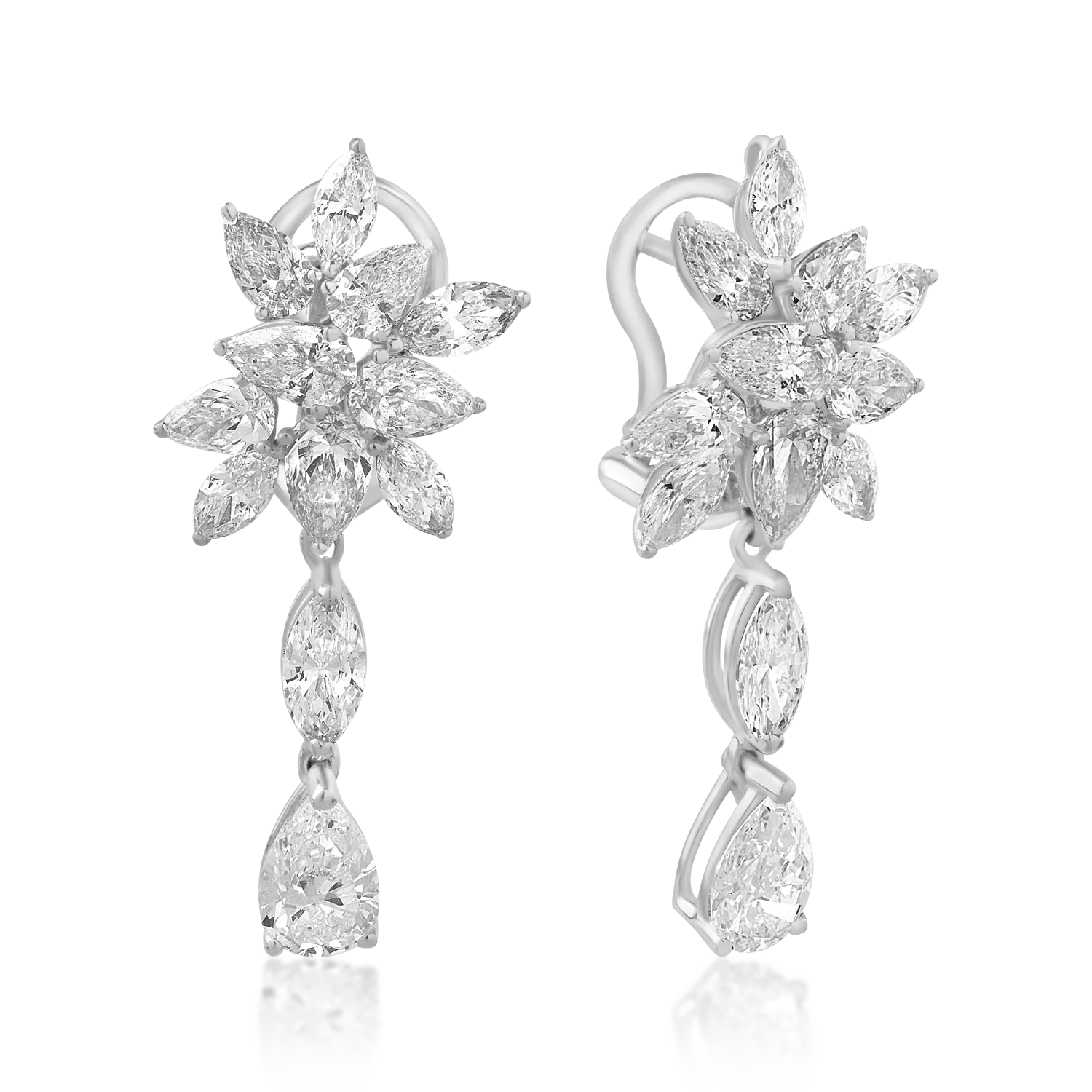 18K white gold earrings with 4.08ct diamonds