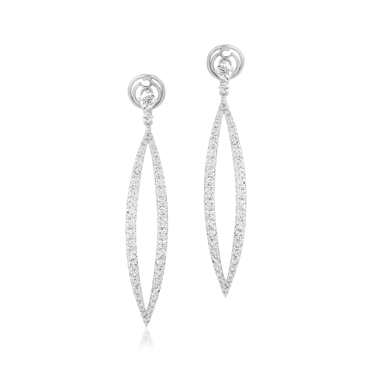 18K white gold earrings with 5.88ct diamonds