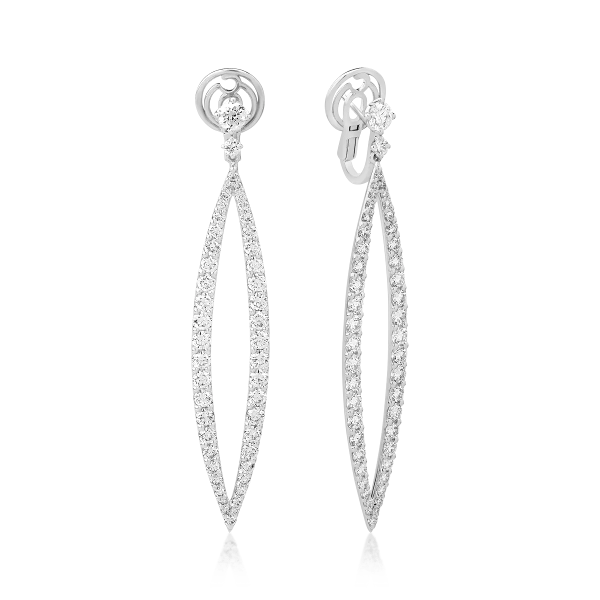 18K white gold earrings with 5.88ct diamonds