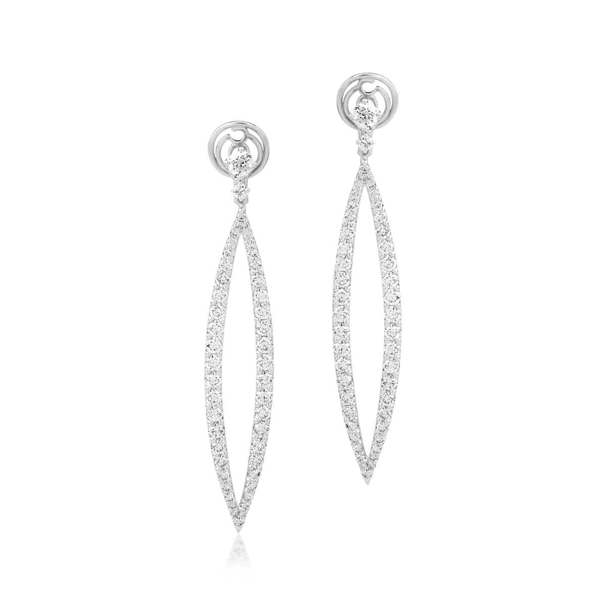 Teilor Cercei din aur alb cu diamante de 5.88ct