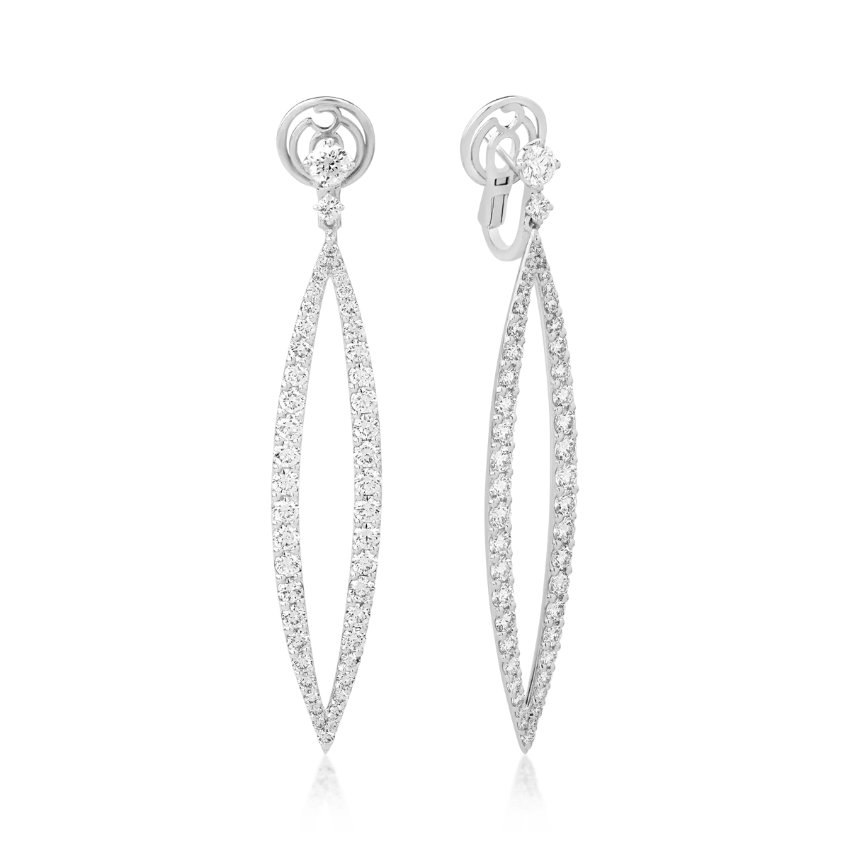 Обеци от 18K бяло злато с 5.88ct диаманти