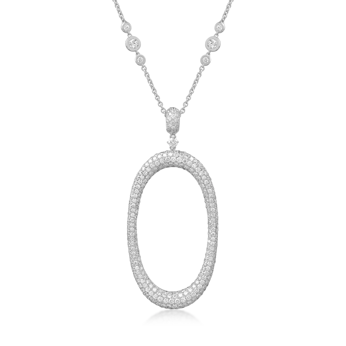 Wisiorek z 18K białego złota z 5.5ct diamentami