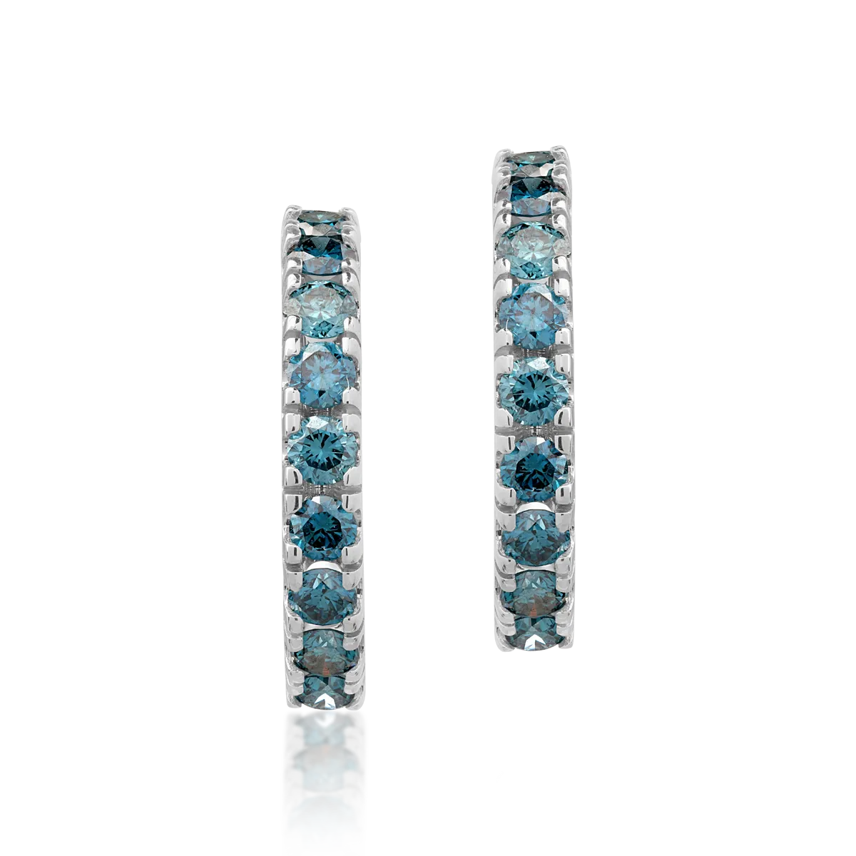 18K fehérarany fülbevaló 0.8ct kék gyémántokkal