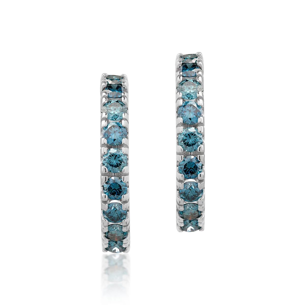Cercei din aur alb de 18K cu diamante albastre de 0.8ct-108538