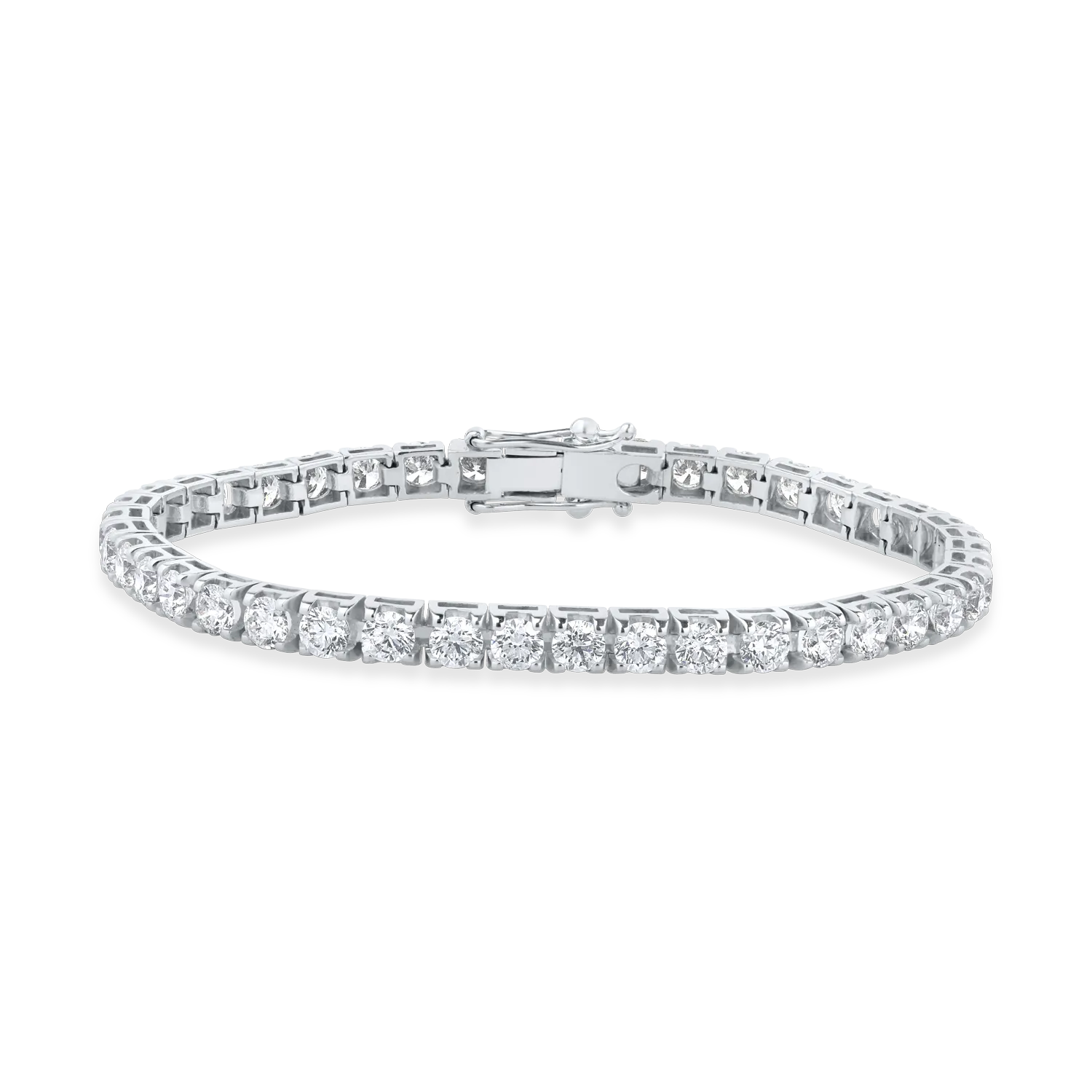 18K white gold tennis bracelet with 7.37ct diamonds