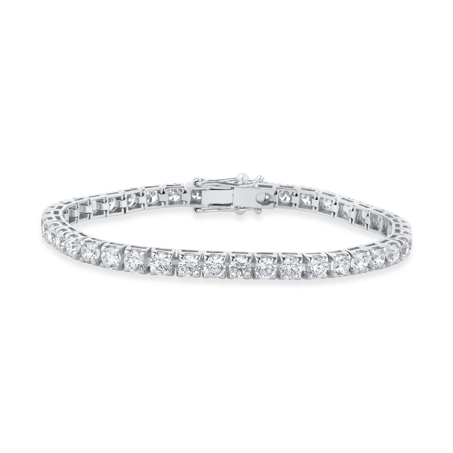 Bratara tennis din aur alb cu diamante de 7.37ct