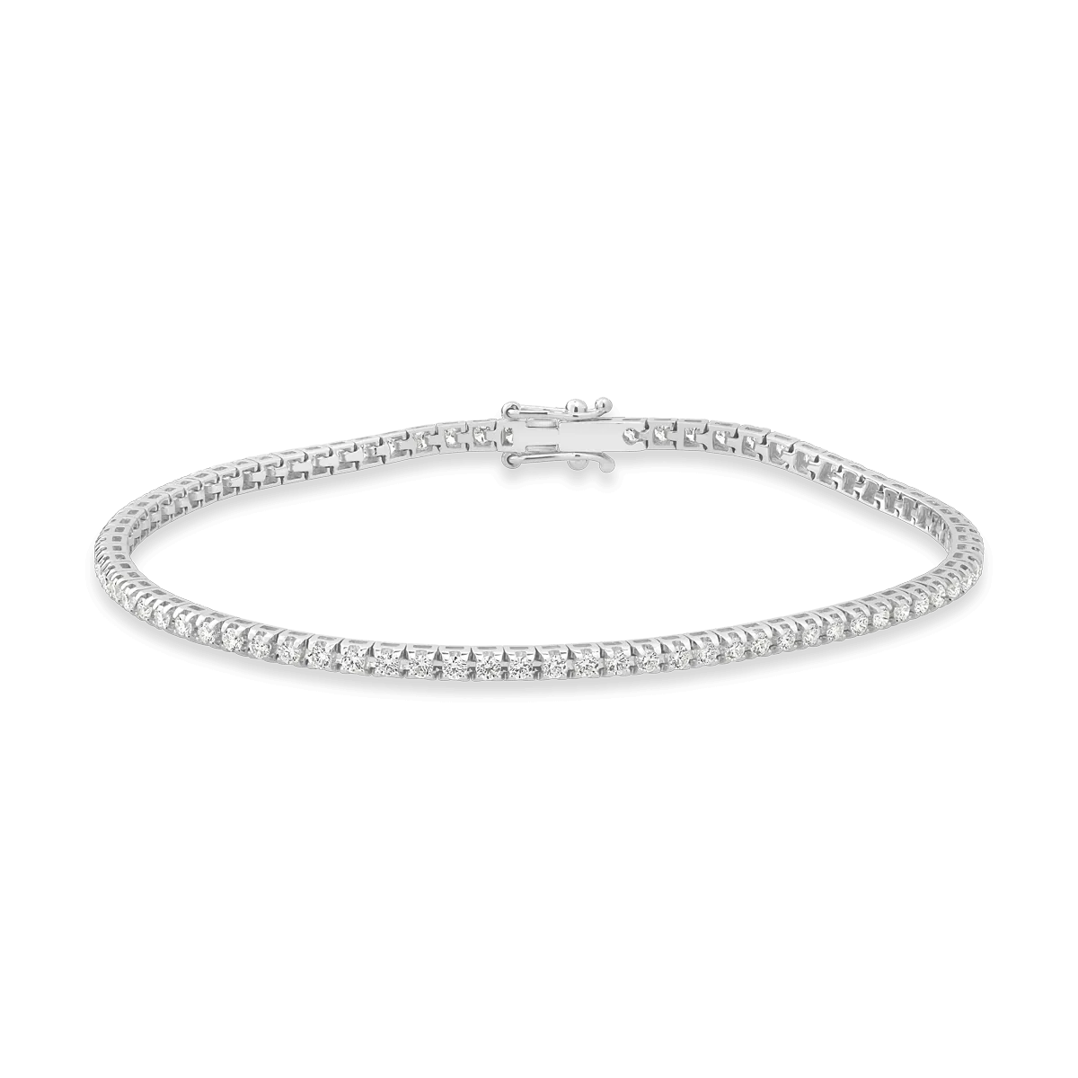18K white gold tennis bracelet with 1.54ct diamonds