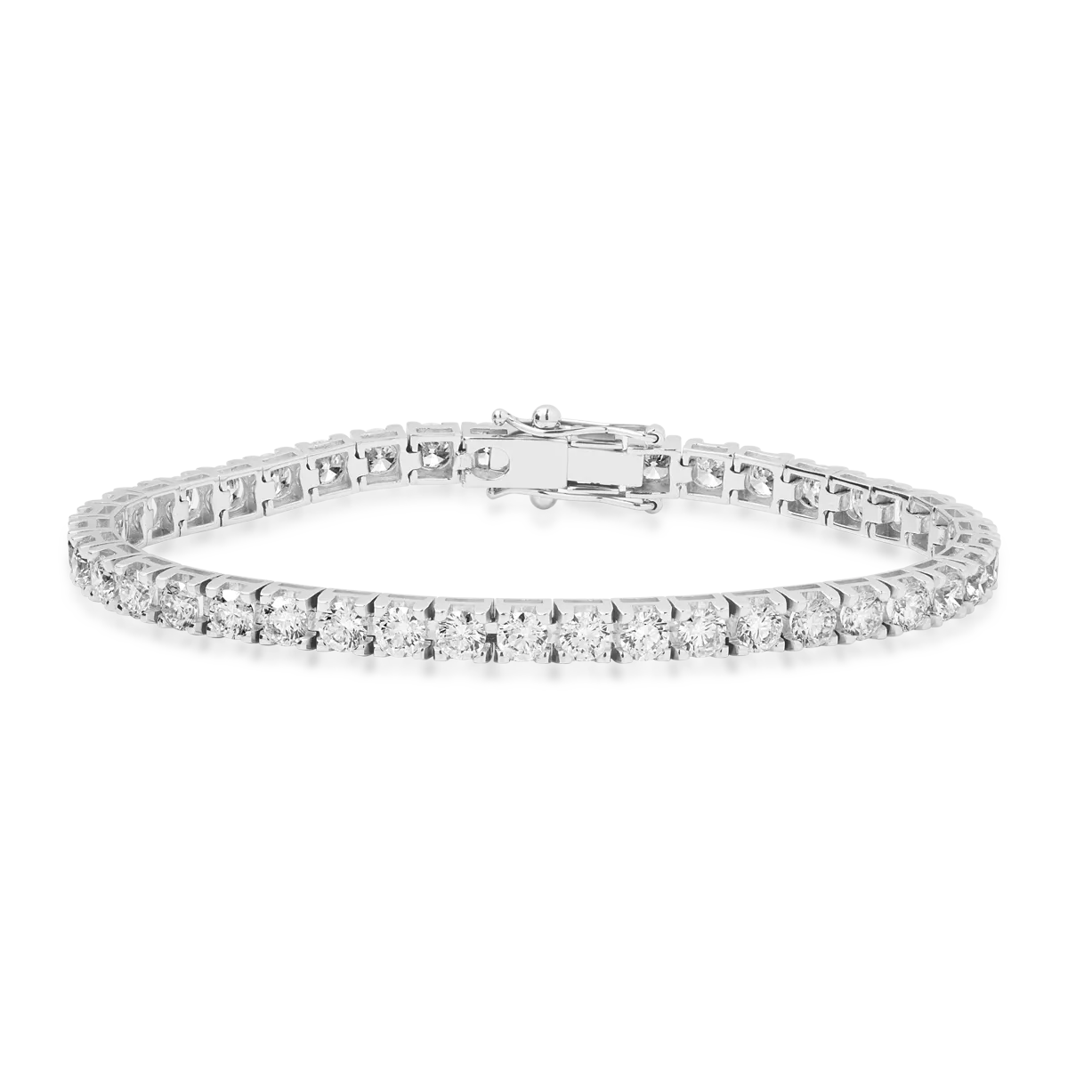18K white gold tennis bracelet with 6.1ct diamonds