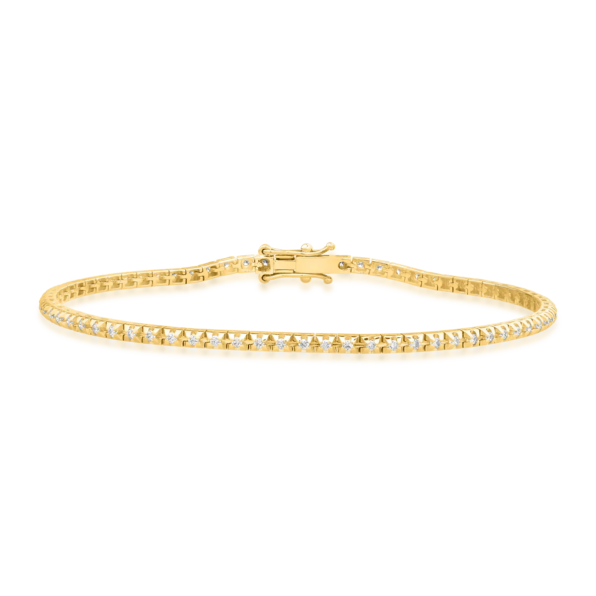 18K yellow gold tennis bracelet with 0.55ct diamonds