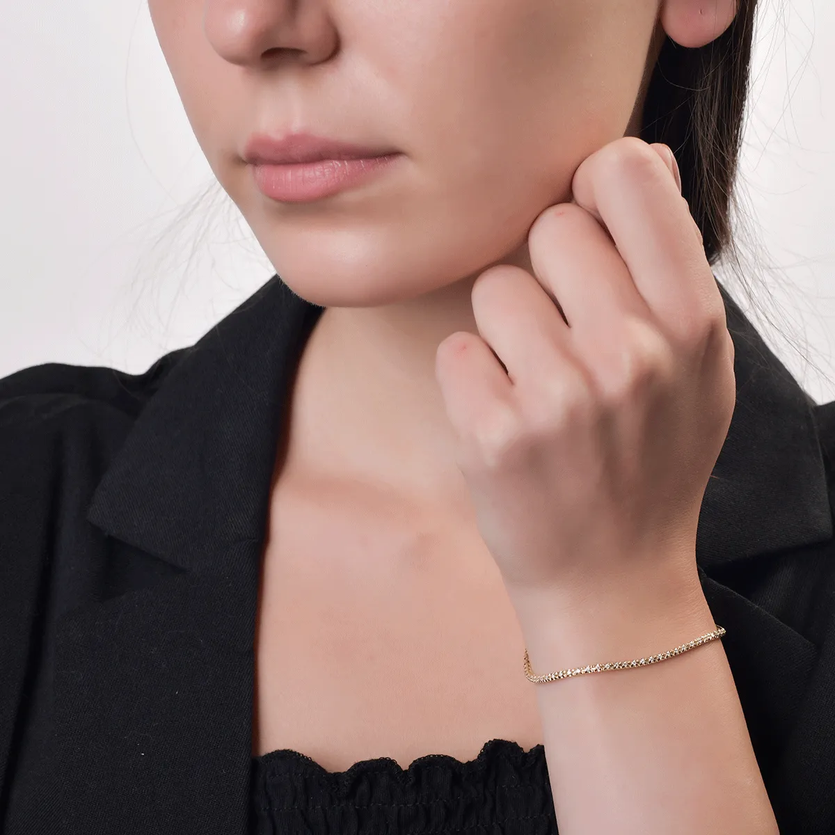 Bratara tennis din aur galben cu diamante de 0.55ct