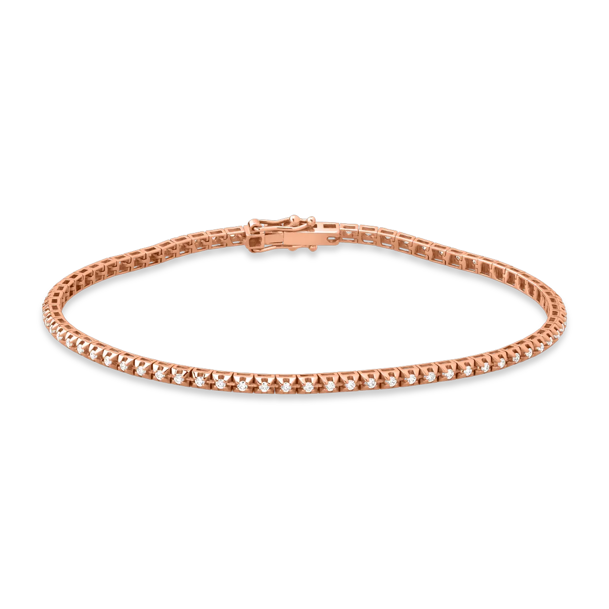 18K rose gold tennis bracelet with 1.22ct brown diamonds