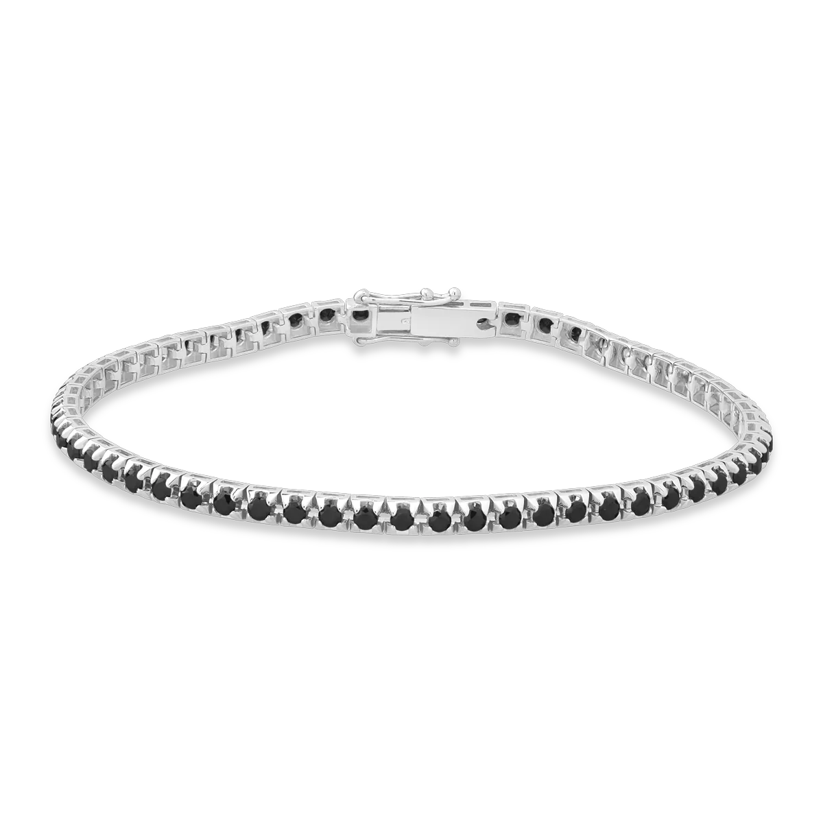 18K white gold tennis bracelet with 3.8ct black diamonds