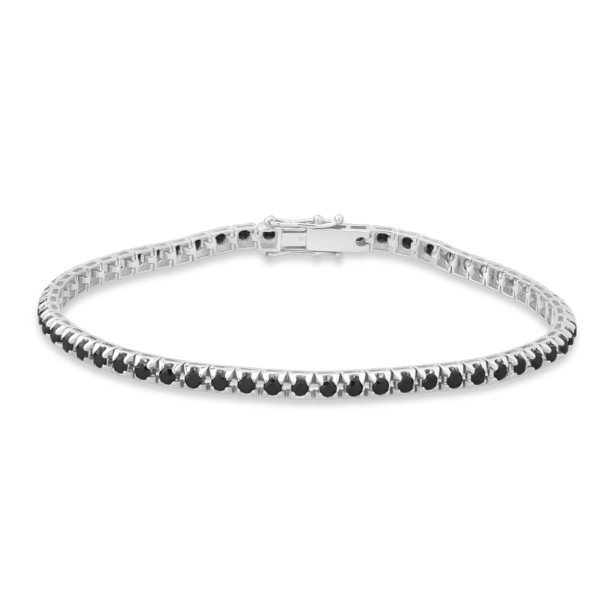 Bransoletka tenisowa z białego złota 18K z czarnymi diamentami 3.8ct-120425