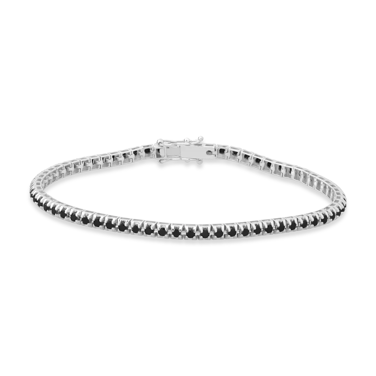 18K white gold tennis bracelet with 2.3ct black diamonds