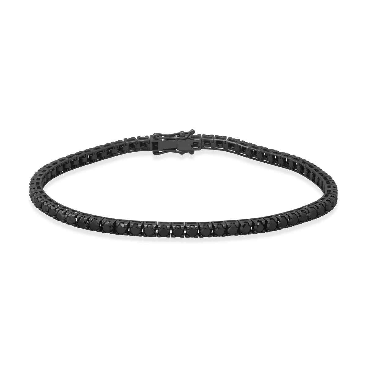 Bratara tennis din aur negru cu diamante negre de 4.75ct