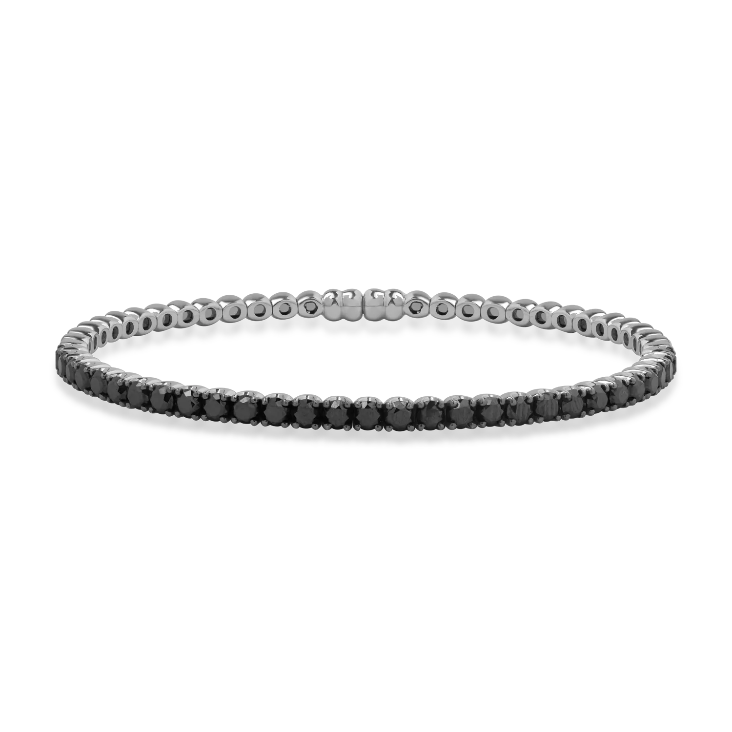 Bratara tennis din aur alb cu diamante negre de 3.7ct