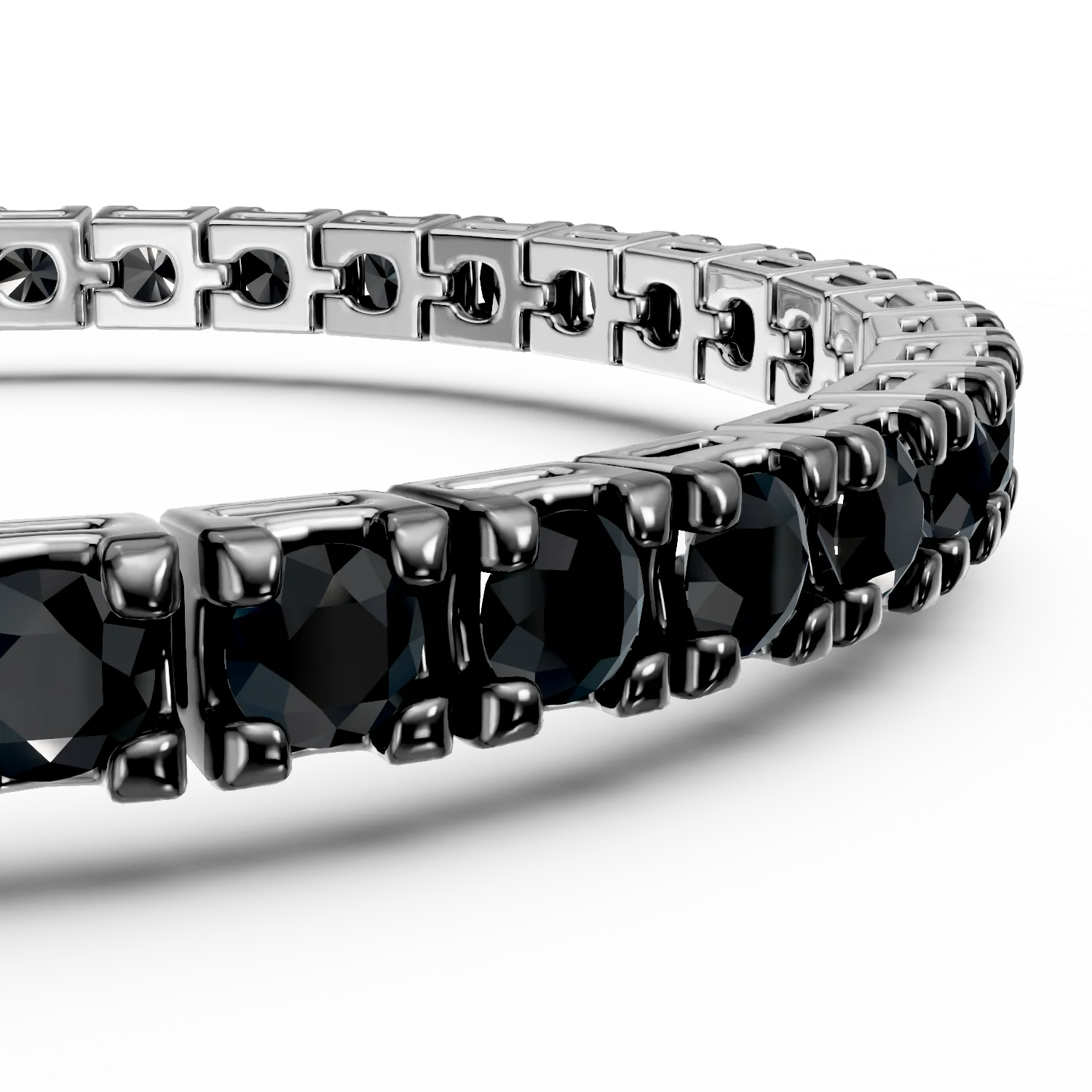 18 karátos fehérarany karkötő 6 karátos fekete gyémántokkal