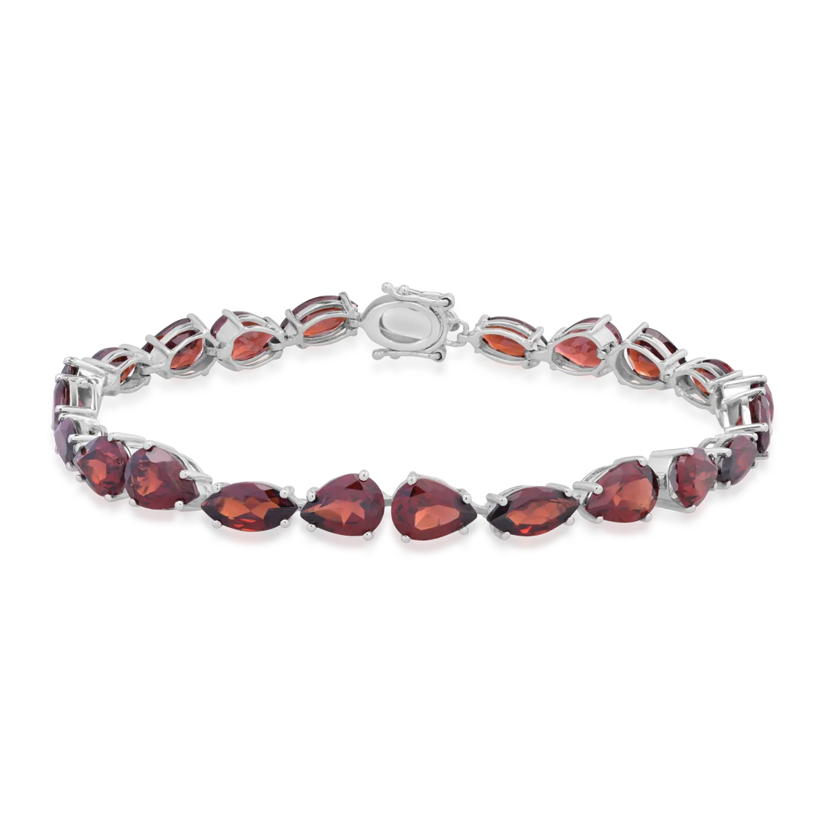 14K white gold tennis bracelet with 16.52ct rhodolites