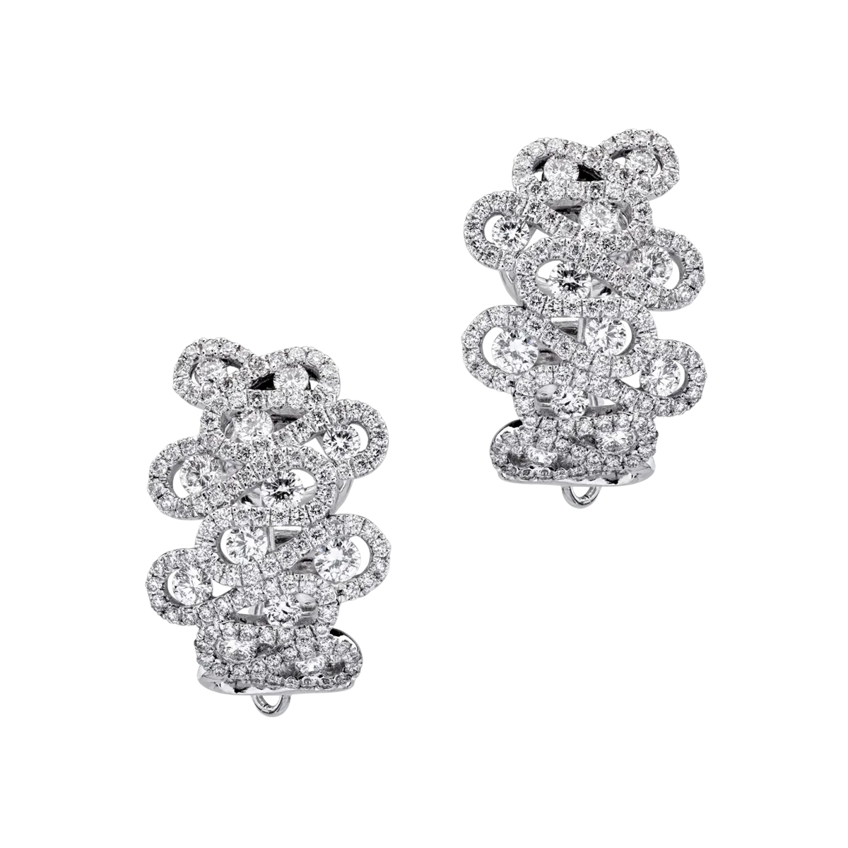 18K white gold earrings with 2.18ct diamonds