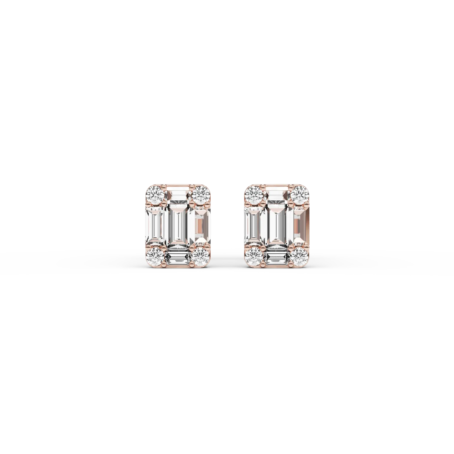 Cercei din aur roz de 18K cu diamante de 0.6ct-110616