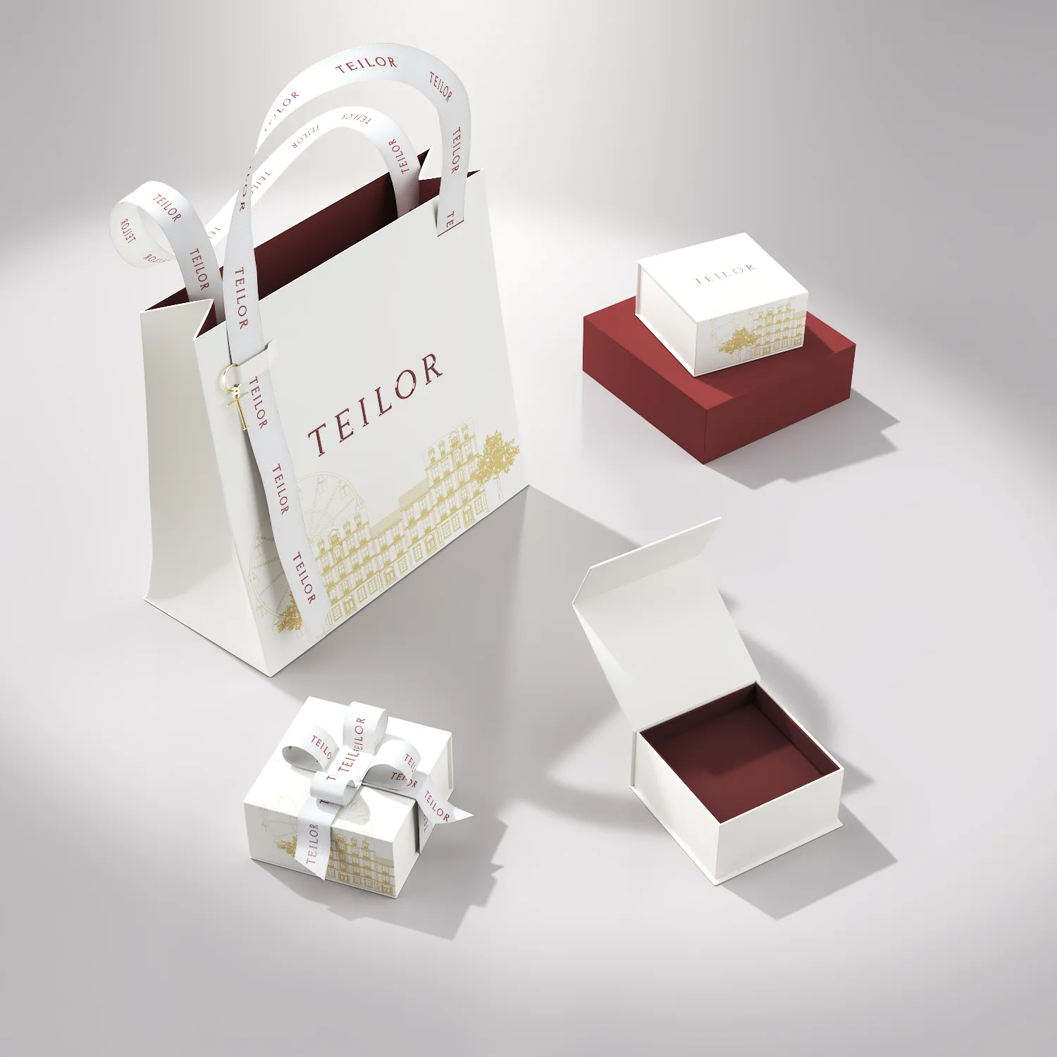 Cercei din aur roz cu diamante baguette si rotunde de 0.6ct