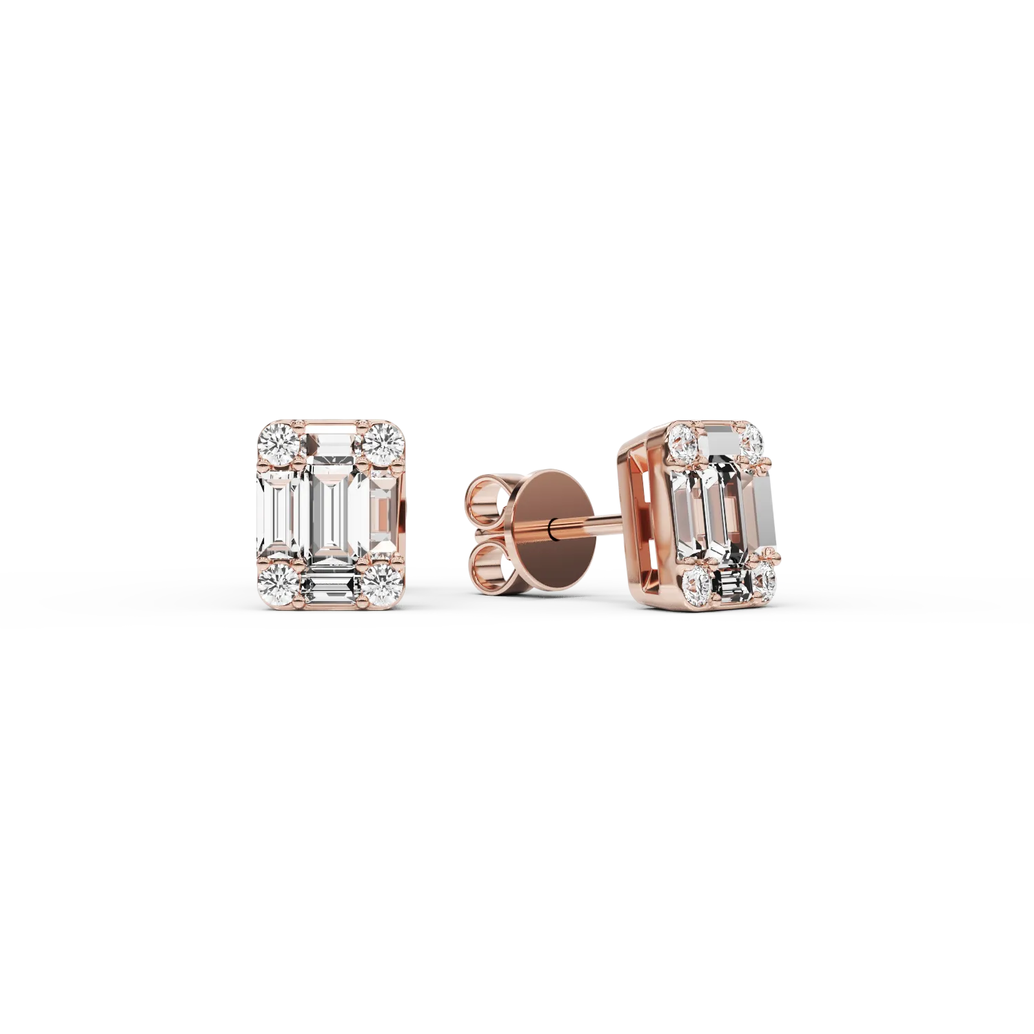 18K rose gold earrings with 0.6ct diamonds
