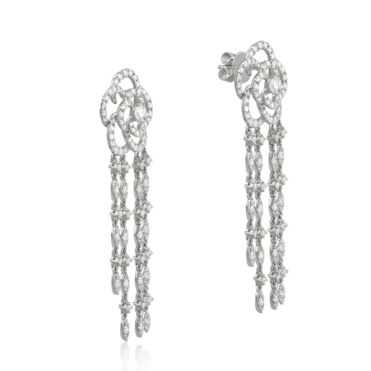 Teilor Cercei din aur alb cu diamante de 3.5ct