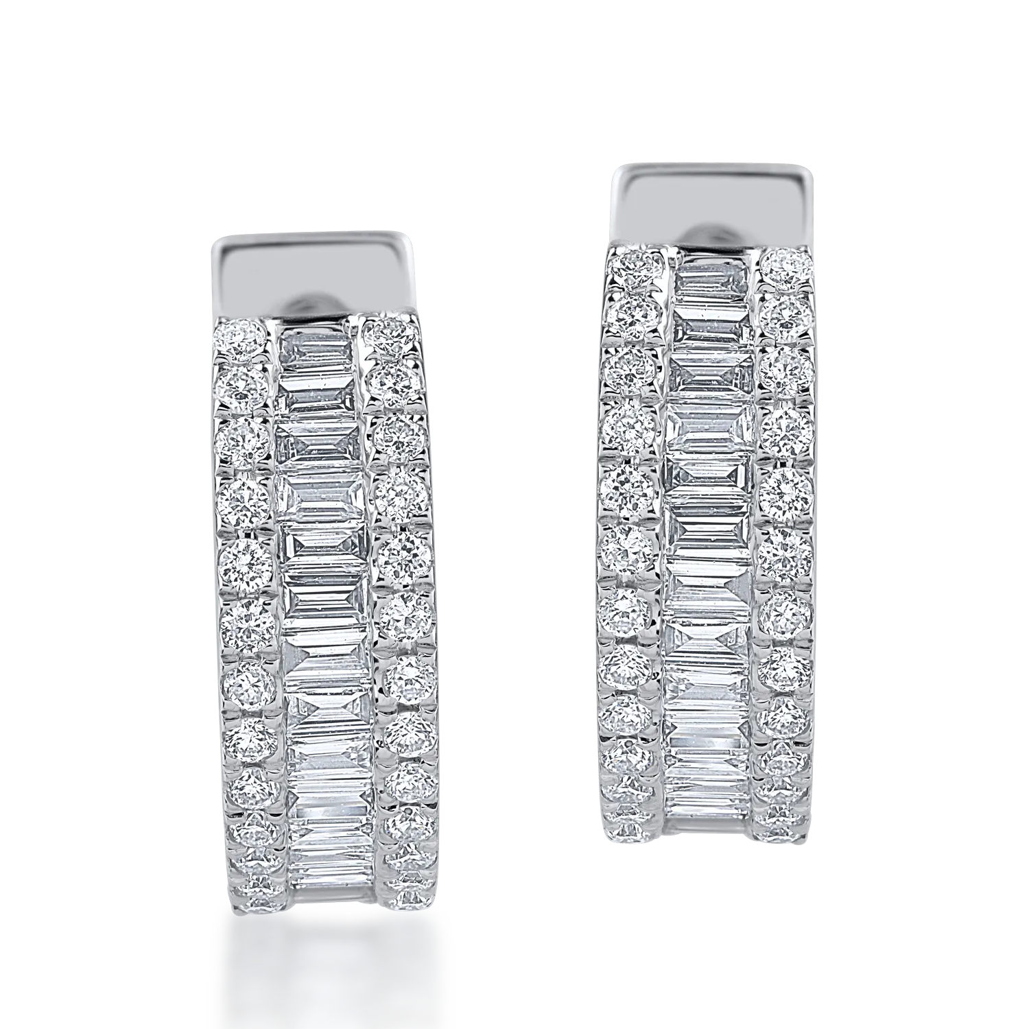 Cercei din aur alb de 18K cu diamante de 0.61ct - 1 | YEO