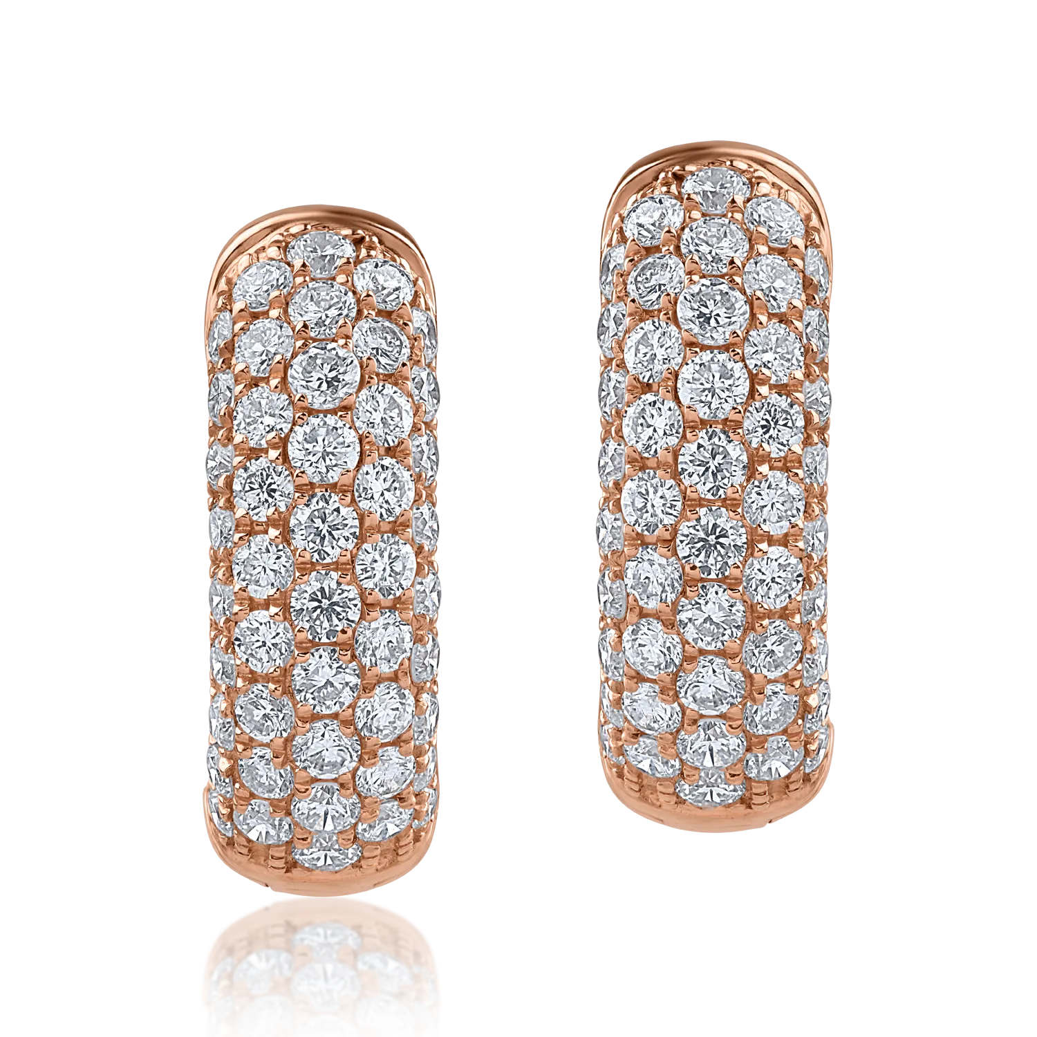 Cercei din aur roz cu diamante de 0.75ct