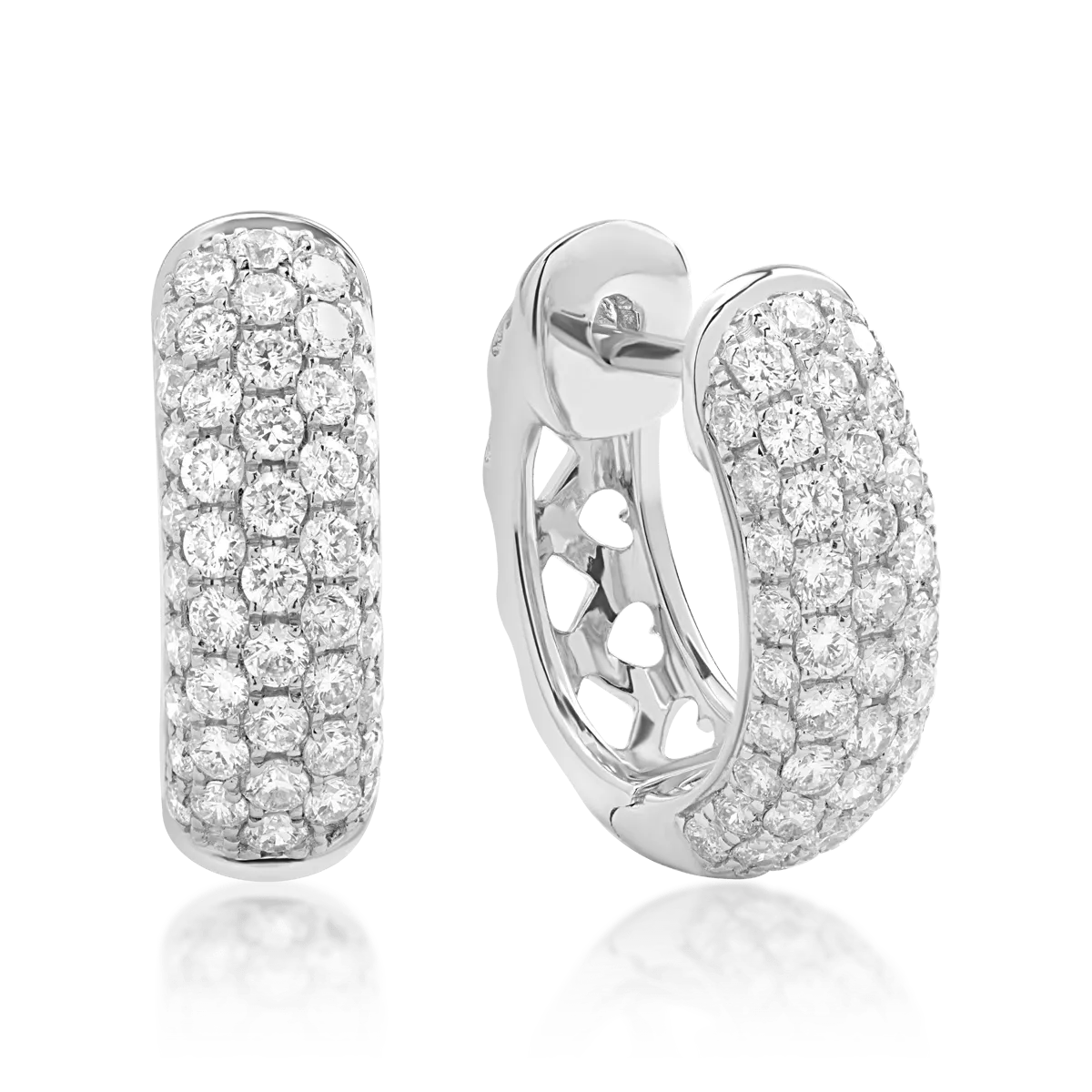 Cercei din aur alb cu diamante de 0.74ct